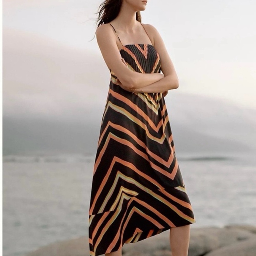 Anthropologie Runi Chevron Midi Dress Size Small